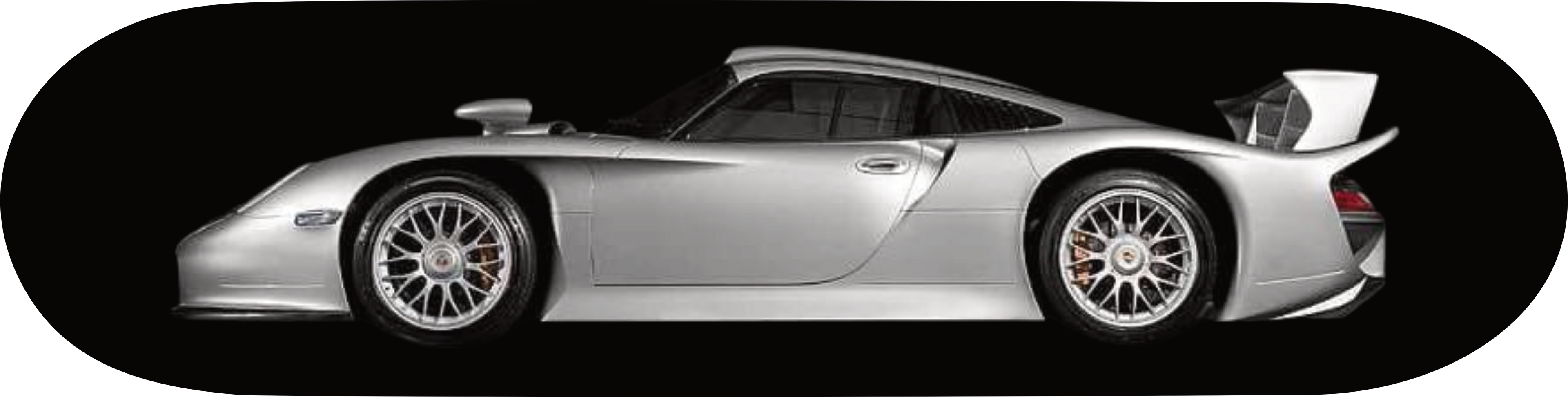 PORSCHE 911 GT1 silver, classic skateboard, wall  art