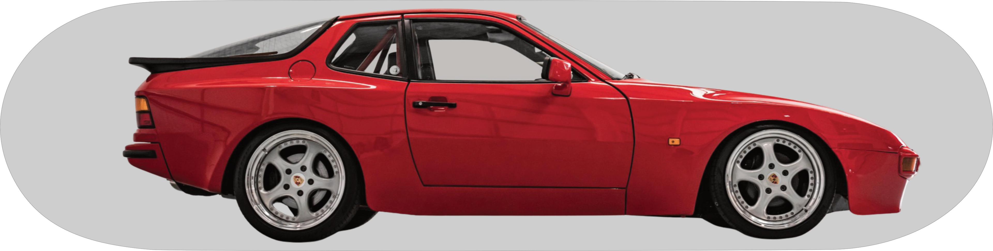 PORSCHE 944 RED CUSTOM SKATEBOARD.WALL ART