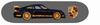 PORSCHE 911 GT3 RS black/orange skateboard auto wall art
