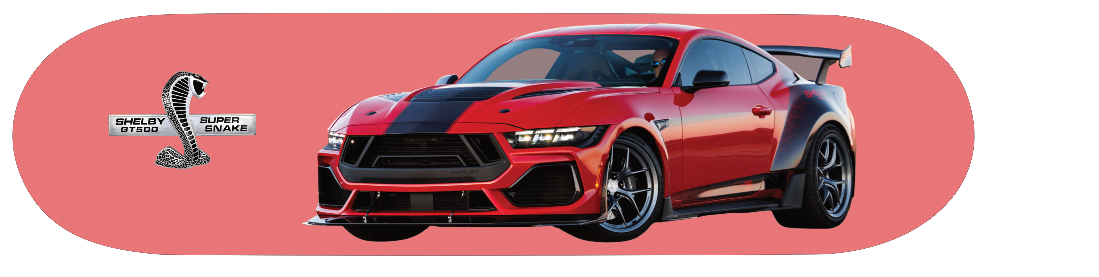 SHELBY GT500 SUPER SNAKE red classic skateboard garage art