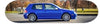 Volkswagen GTI blue automotive themed skateboard deck, wall art