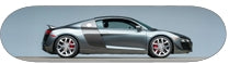 Audi R8 silver custom aotomotive themed skateboard deck, wall art