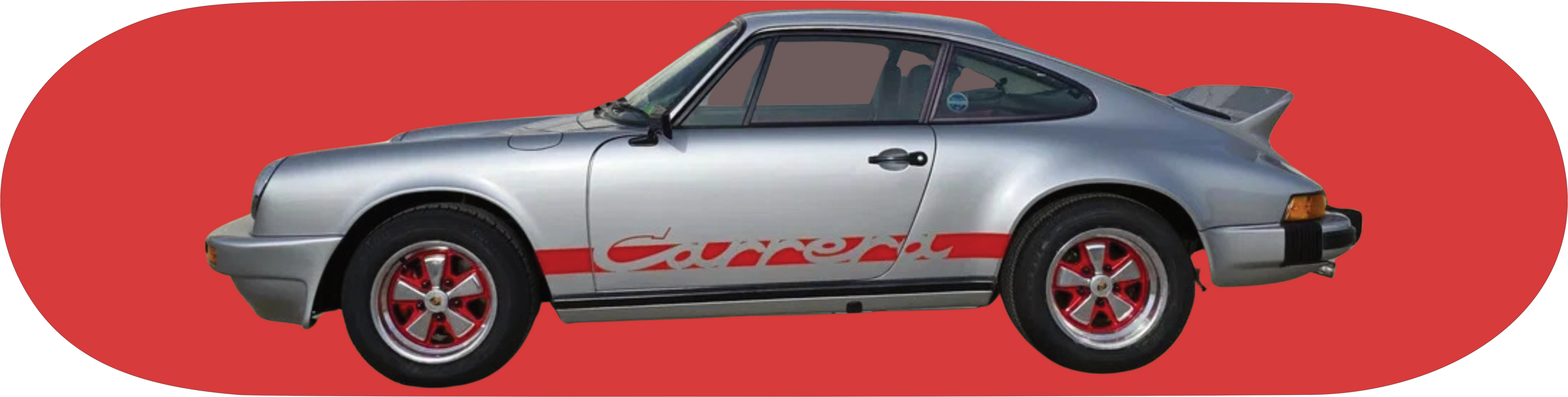 PORSCHE 911 Carrera Ducktail silver Classic skateboard wall art