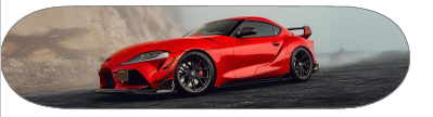 GR Supra red TRD custom automotive themed skaieboard deck, wall art