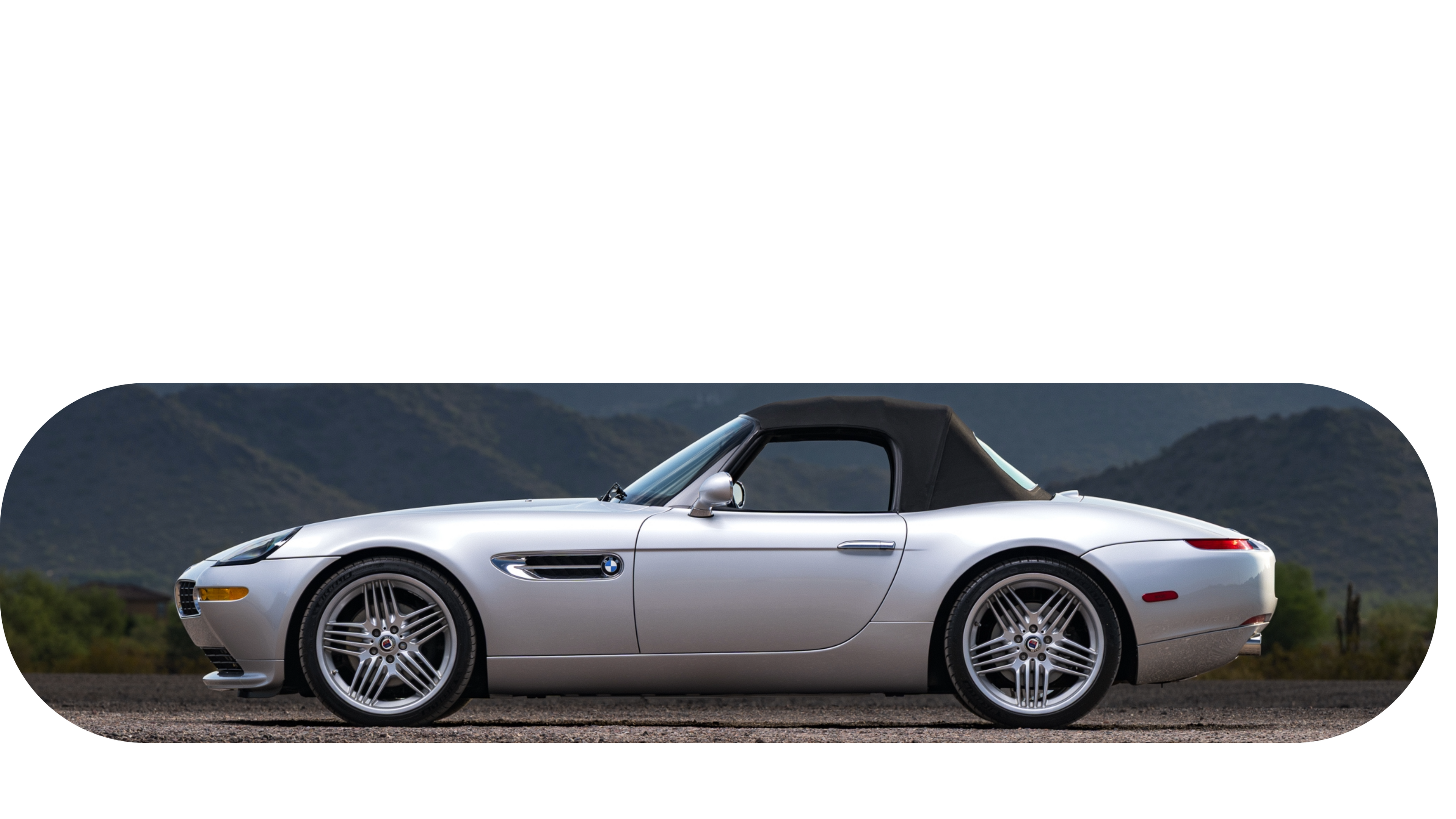2003 BMW Z8 Alpina Roadster silver.  Classice skateboard art