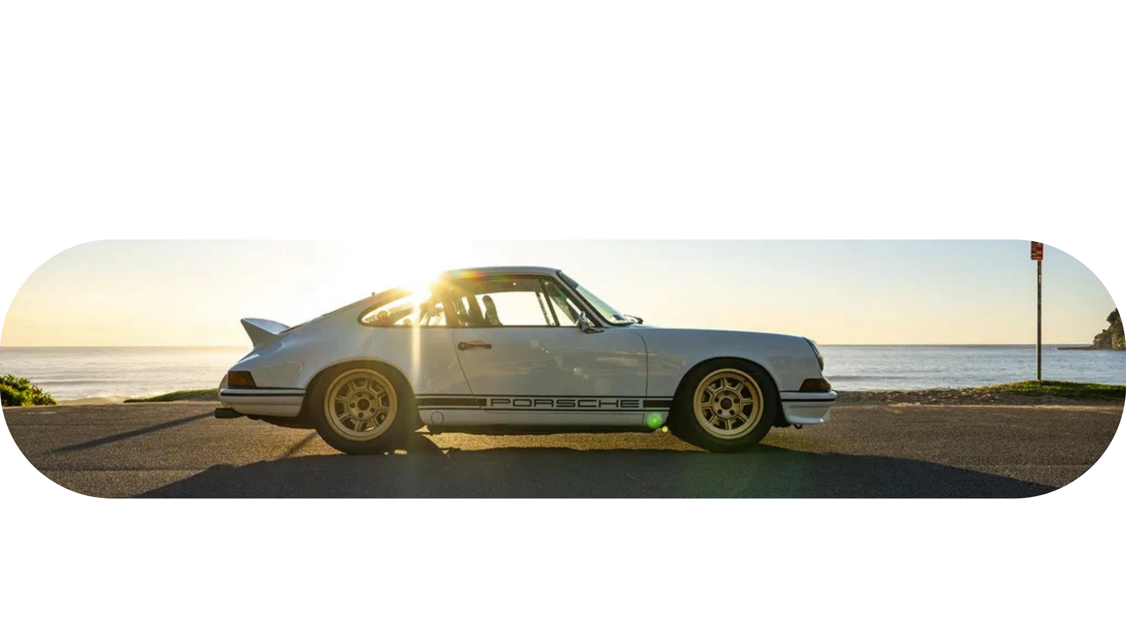 PORSCHE 911  Ducktail white Classic skayeboard wall art