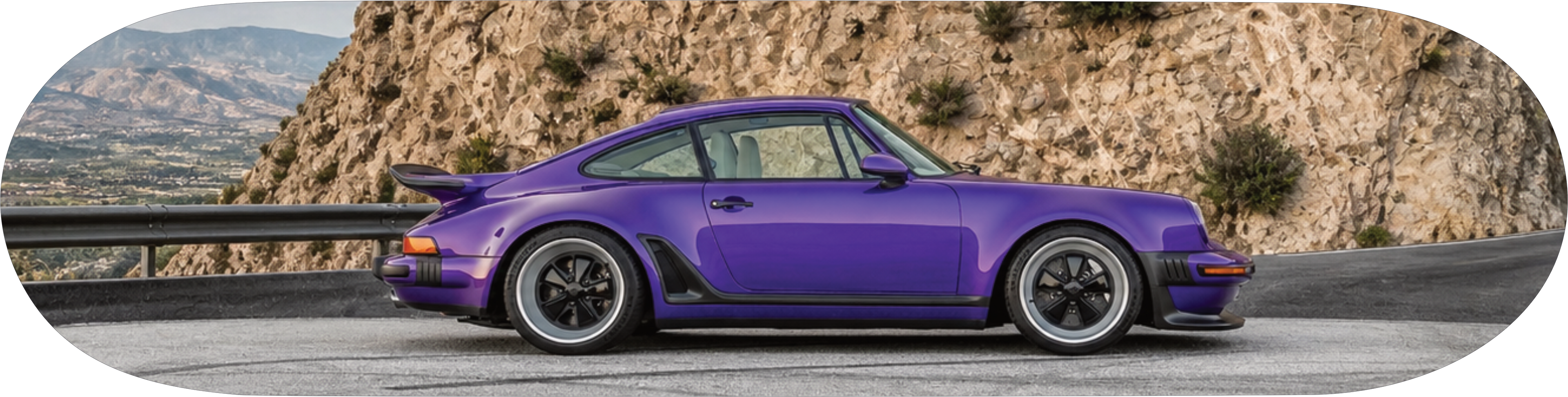 Porsche Singer Re-imagined purple skateboard deck, wall art