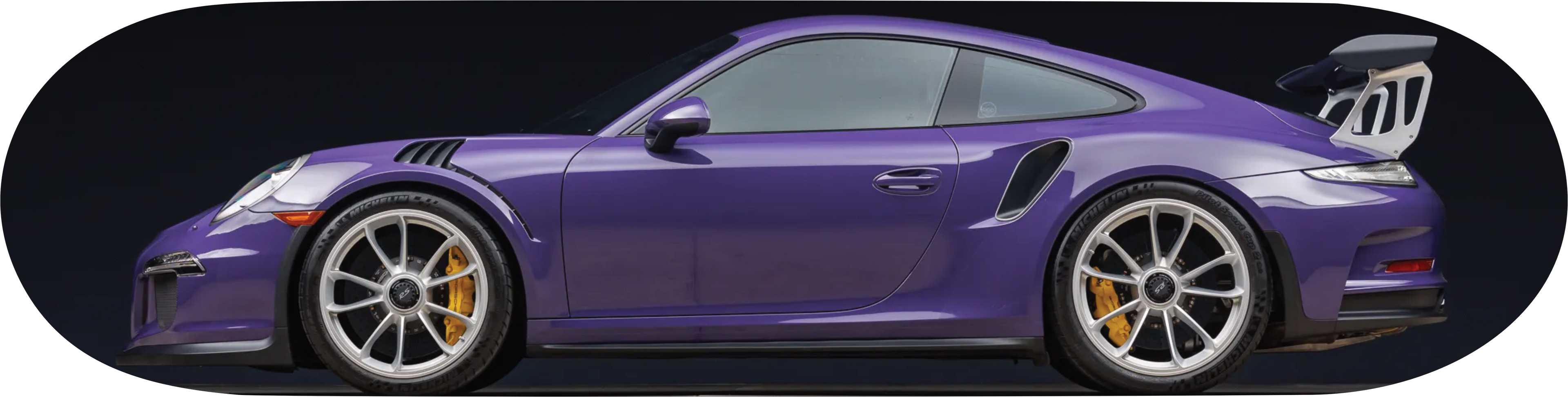 Porsche GT3 RS purple skateboard deck wall art