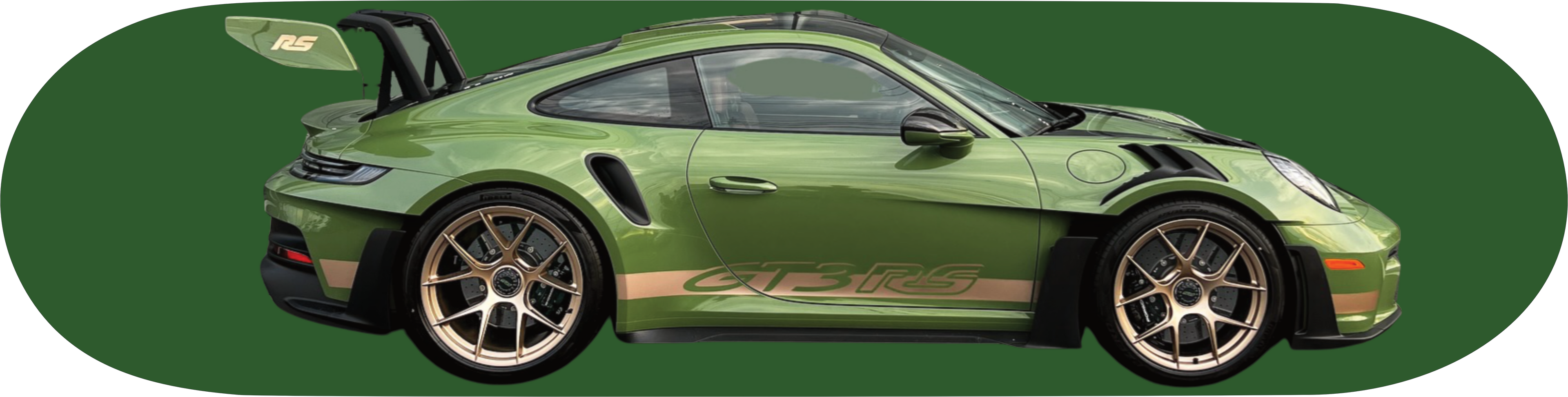 Porsche GT3RS custom skateboard, wa;; art