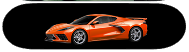 Orange C8 Chevrolet Corvette custom automotive themed skateboard deck wall art