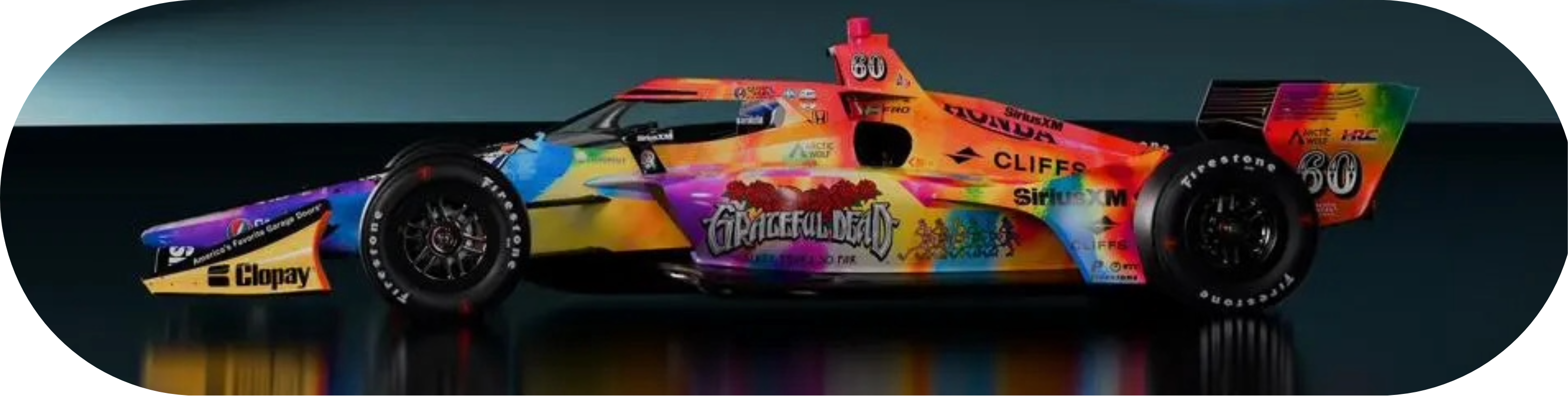 Greatful Dead Tribute Indy Car themed skateboard deck wall art