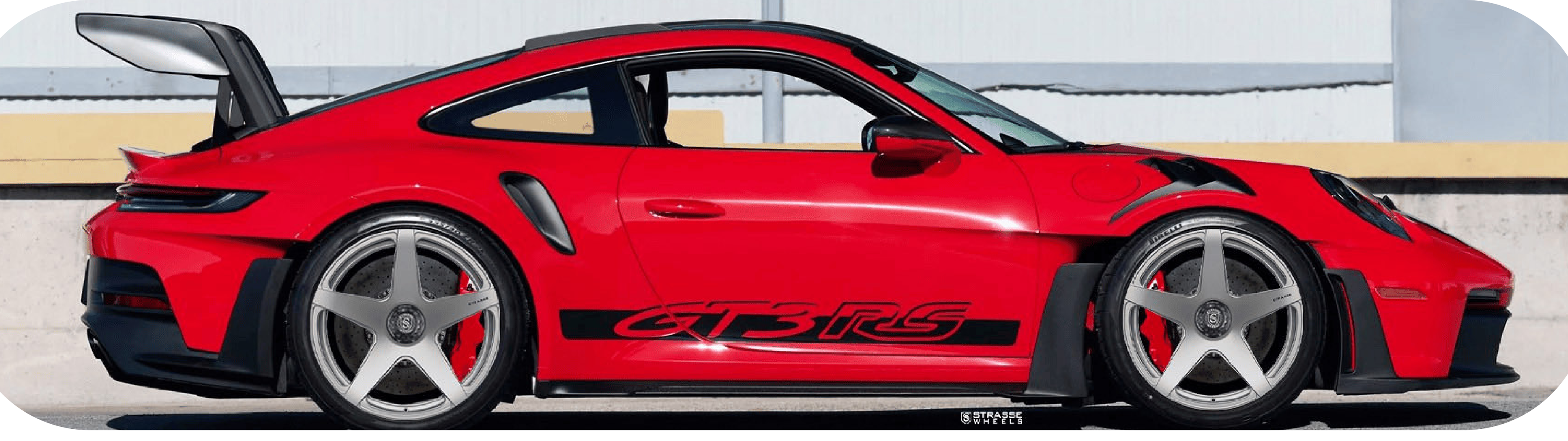 PORSCHE 911 GT3 RS red/black skateboard auto wall art