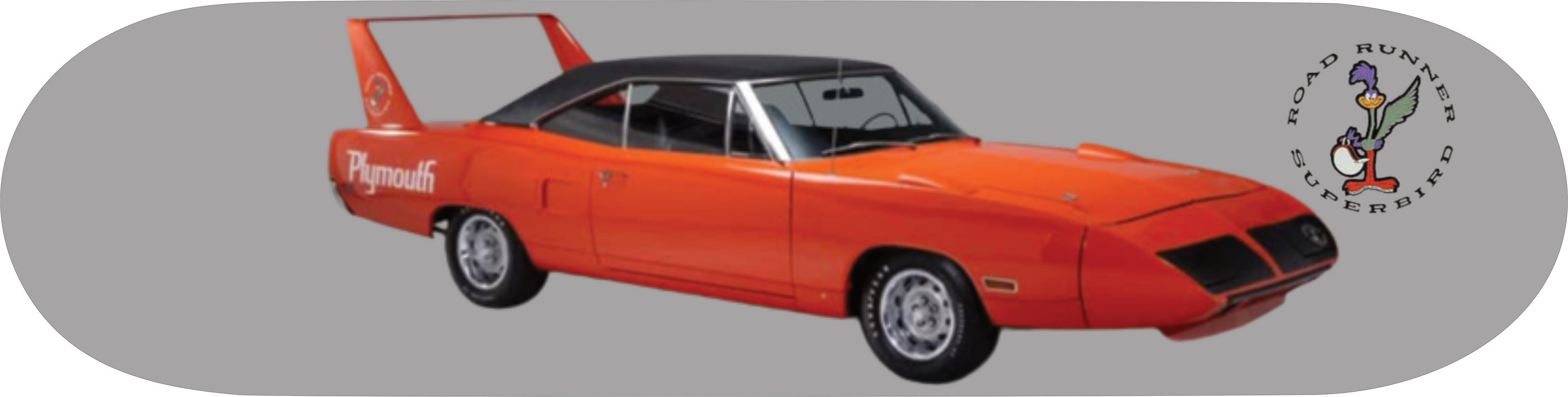 Plymouth  SUPERBIRD in Vitamin C, Classic skateboard wall art