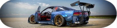 Blue Japanese performance car deck artwork